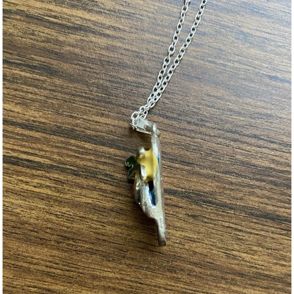Flip Flop Pendant Necklace Enamel Rhinestone Summer Beach Surfer Girl Gifting
